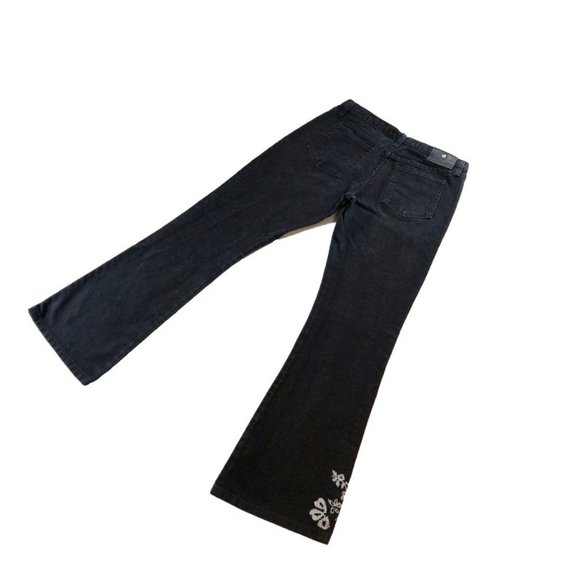 Vintage Versace Black Floral Embroidered Jeans - Picture 3 of 4